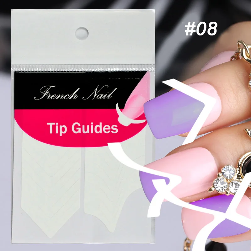 10 упаковок Французский маникюр Smile Tip Guides педикюр DIY Nail Art sticker s Брендовые женские инструменты для макияжа УФ-гель для дизайна ногтей стикер