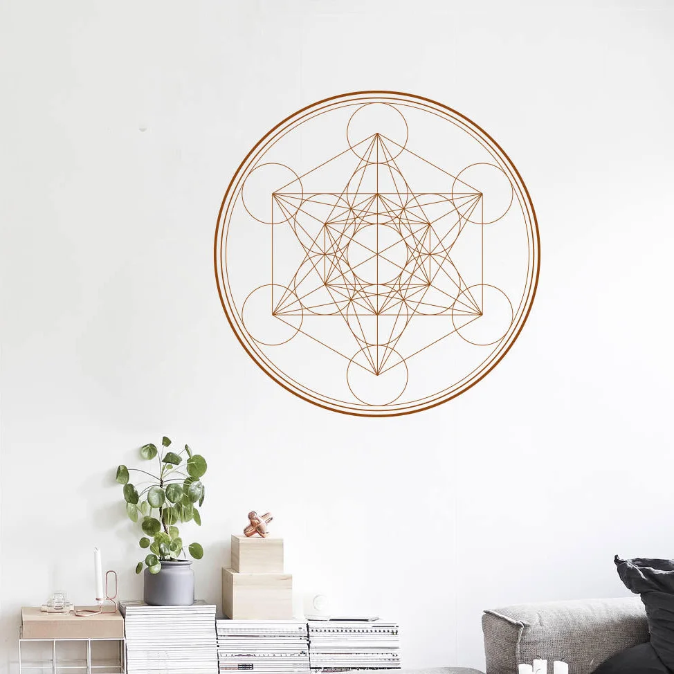 Виниловая наклейка на стену Metatron's Cube с узором настенная домашний декор алхей