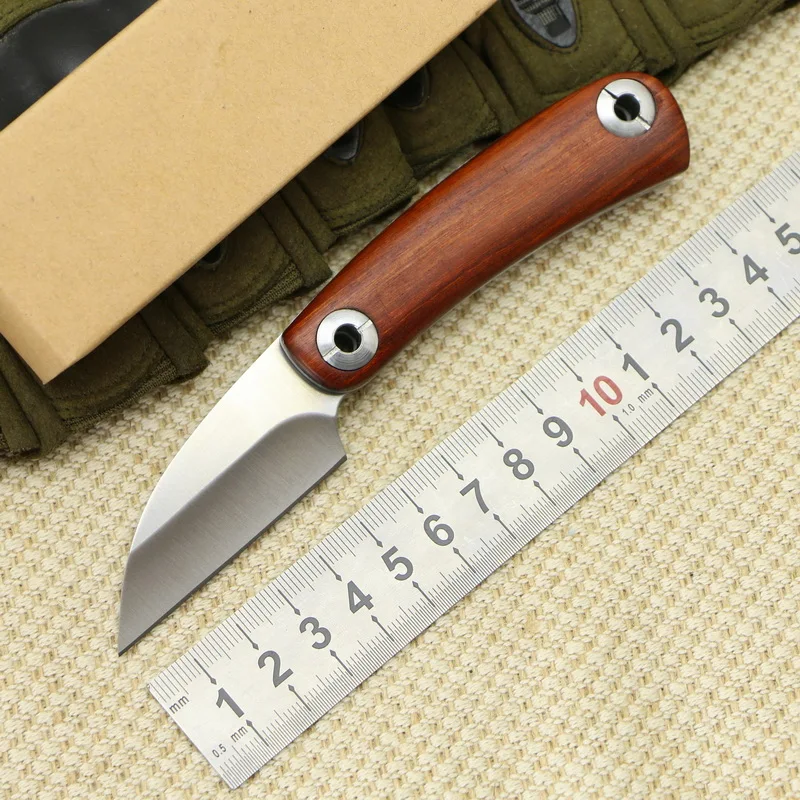 Small razor Dalbergia wood D2 folding knife home travel knife with