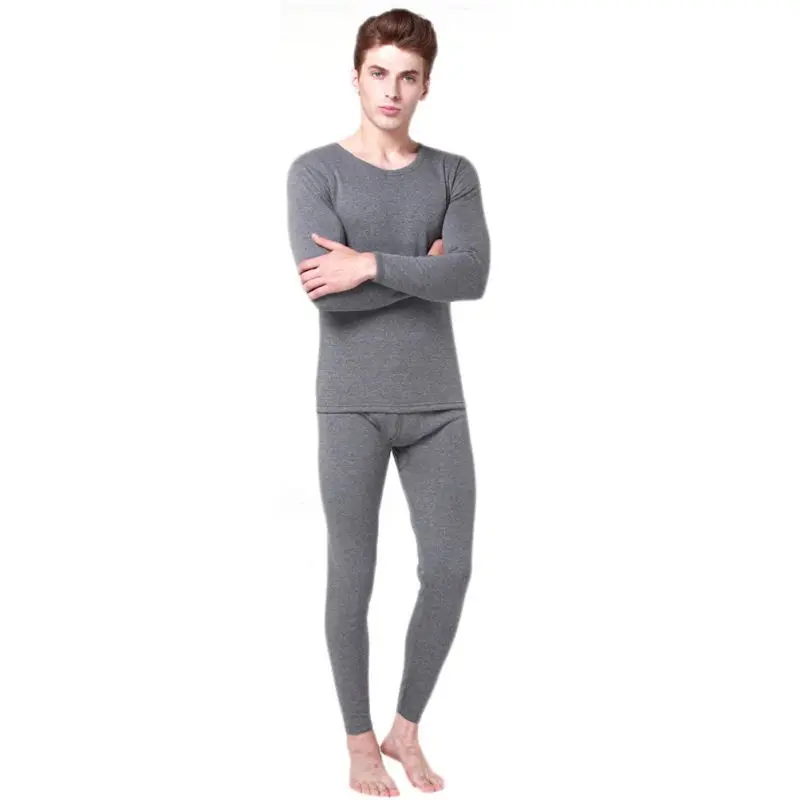 COCKCON 2 Pcs/lot Cotton Men Thermal Underwear Set Autumn Winter Warm Thicken Long Johns Tops Bottom