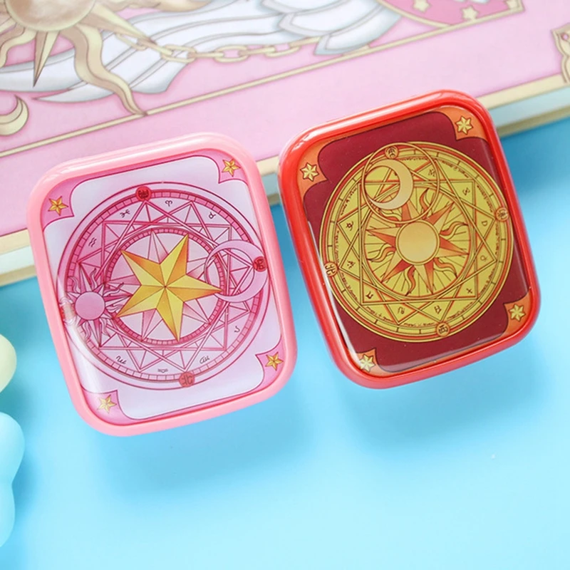 Японский аниме Cardcaptor искатель карт Sakura CLOW карты контактные линзы очки коробка для кормящих с зеркалом косплей реквизит