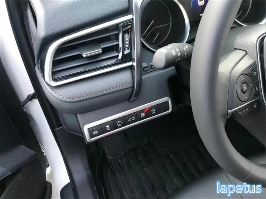 

Lapetus Front Head Lights Switches Control Button Frame Cover Trim Kit Accessories Fit For Toyota Camry 2018 2019 ABS