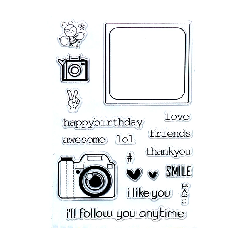 

Stamper aiboduo Cling Rubber Stamp Set-English/camera