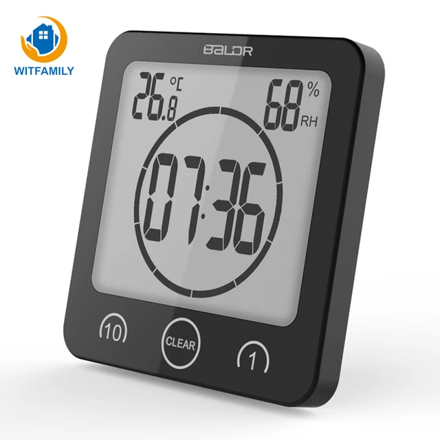 lcd waterproof bathroom sucker wall clock 1 10 minutes countdown ten minutes countdown