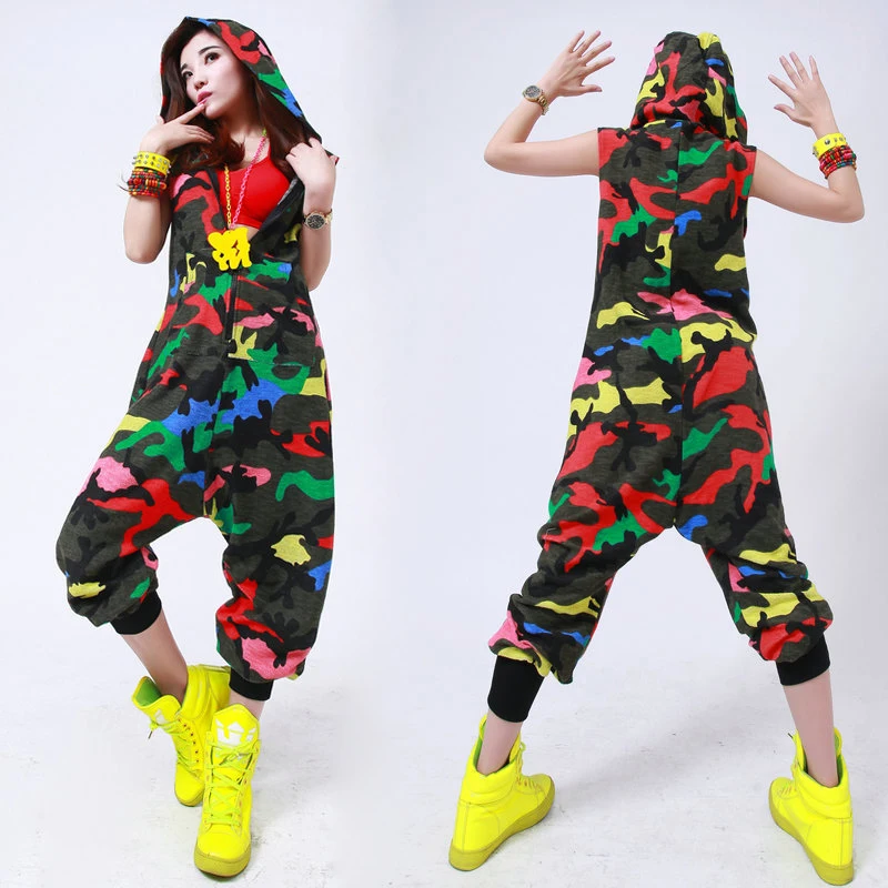 new-fashion-hip-hop-dance-costume-performance-wear-european-loose-leopard-harem-jazz-jumpsuit-camouflage-one-piece-pants