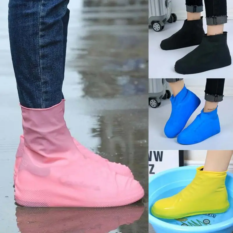 Противоскользящие многоразовые латексные бахилы водонепроницаемые резиновые сапоги обувь унисекс непромокаемые сапоги