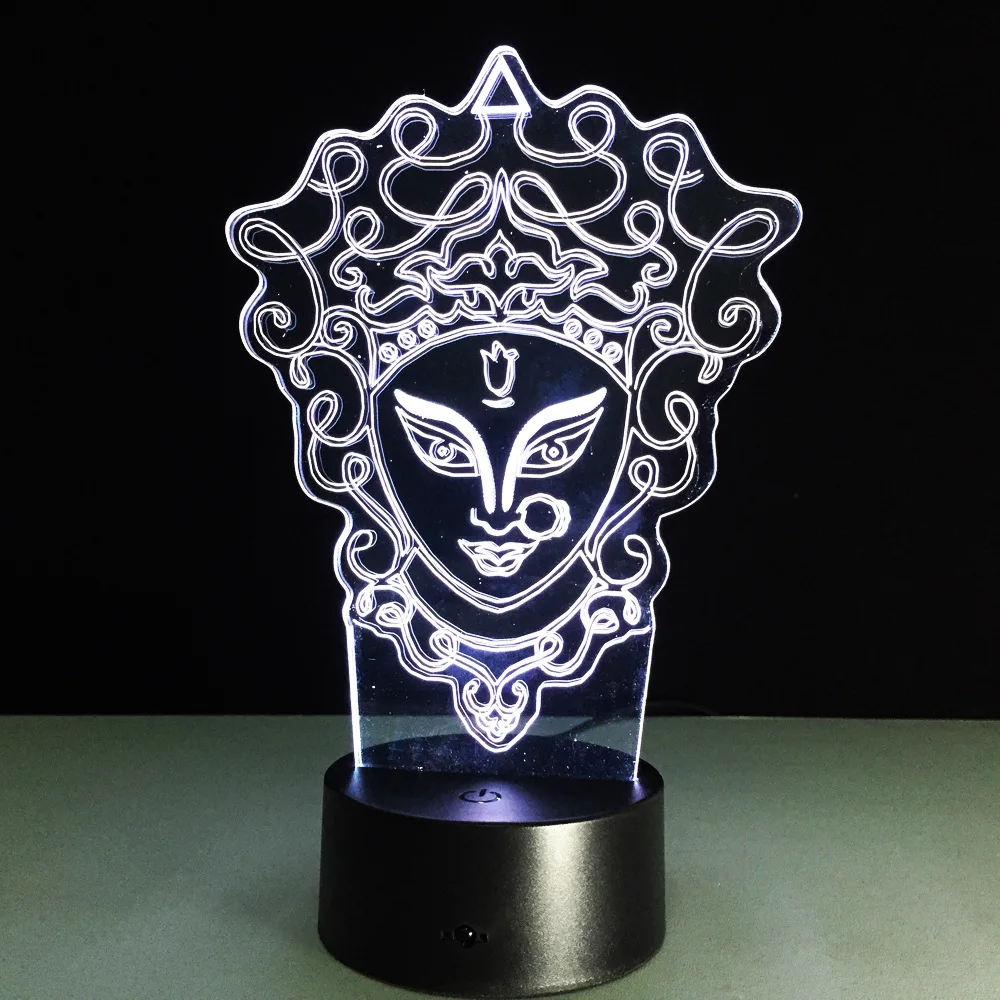 Уход за кожей лица Форма 3D лампа сенсорный выключатель Спальня с подсветкой 7 цветов изменить атмосферу лампа акриловую Творческий bedlight