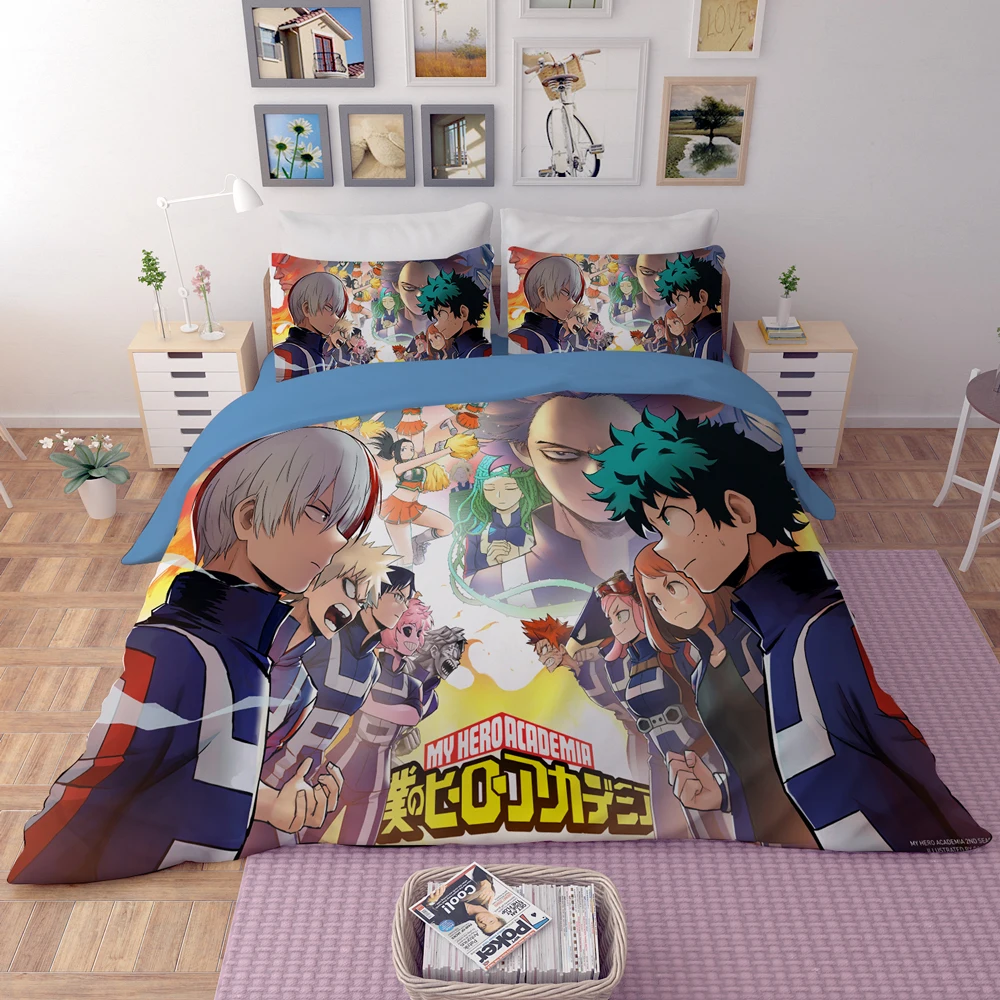 

Anime My Hero Academia Duvet Cover Set 3D Bedding Sets Luxury cartoon Bed Set Include Duvet Cover and dakimakura case