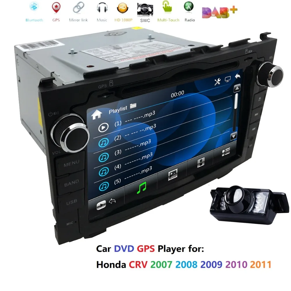 Для HONDA CRV 2007-2011 gps навигация " 2 din автомобильный монитор Bluetooth RDS радио рулевое колесо управление USB Сабвуфер AUX CAM-IN