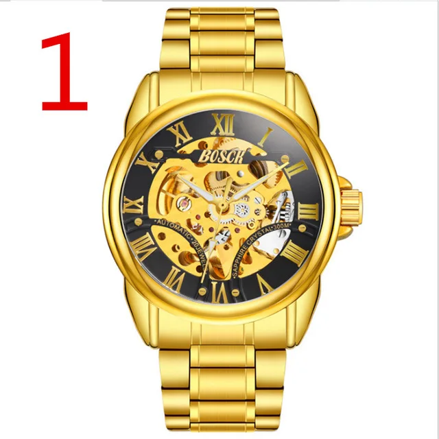 

Watch men's ultra-thin automatic mechanical watch steel business gold watch waterproof