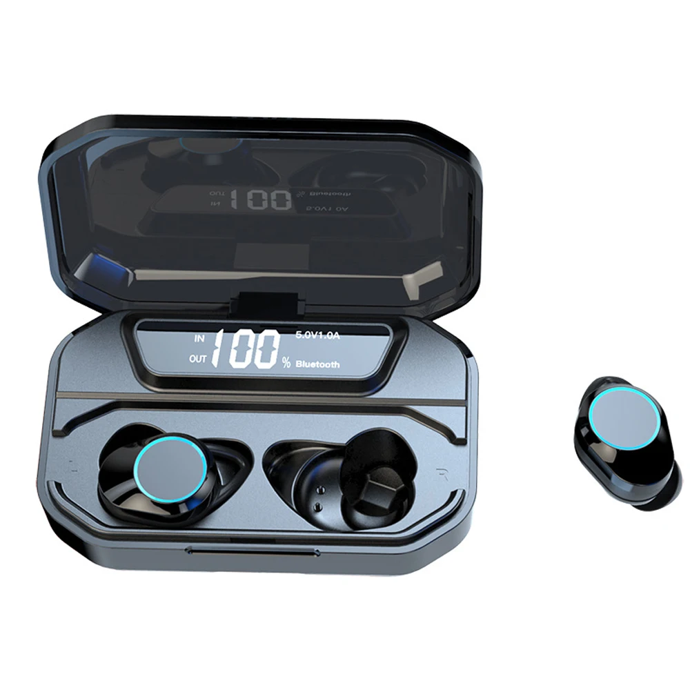 G02X6TWS 5.0 Bluetooth 9D Stereo Earphone Wireless Earphones IPX7 Waterproof Earphones 3300mAh LED Smart Power Bank Phone Holder