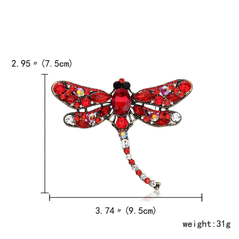 Винтажные блестящие броши в виде стрекозы, Броши со стразами для женщин, брошь на шарф, брошь на булавке, ювелирное изделие, подарок