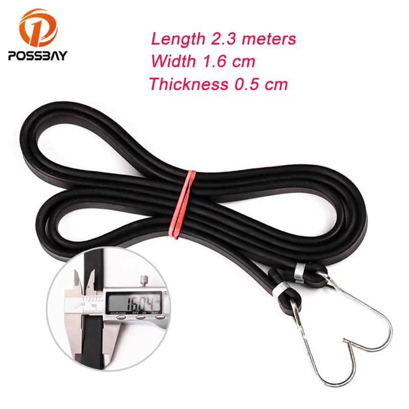 POSSBAY 2 Hooks 2.3meters Motorcycle Strap Strength Retractable Helmet Cord Bandage Tape Elastic Net Belt Luggage Elastic Rope