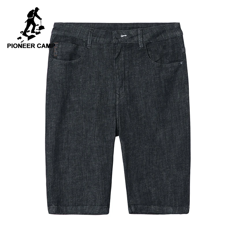 Pioneer camp new denim shorts men brand clothing fashion solid jean shorts men thin summer bermuda male black ANZ803127