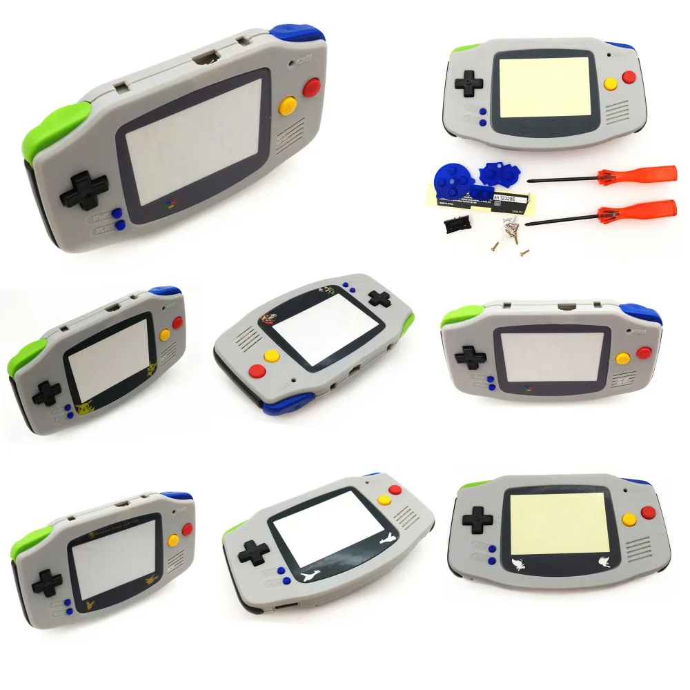 

Replacement Grey Case Shell Cover for Nintendo for GBA Housing Case for Gameboy Advance Console Buttons Screw Driver