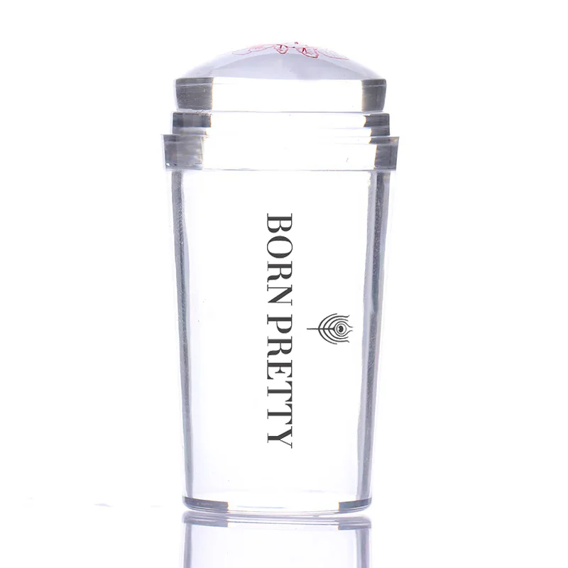 

BORN PRETTY 2019 New Design Pure Clear Jelly Silicone Nail Art Stamper Scraper with Cap Transparent Nail Stamp Stamping Tools