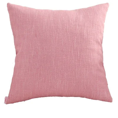 Однотонная наволочка для подушки, однотонный домашний декоративный Винтажный Розовый, слоновая кость, синий, зеленый чехол для подушки на диван-кровать для дома 45x45 см 50x50 см 60x60 см - Цвет: Pink