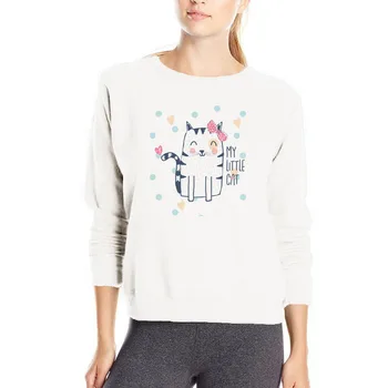 

MY CUTE CAT printing hoody womens lovely cute cat sweatshirts brand new breathable cotton hoodies pullover casual hoodie