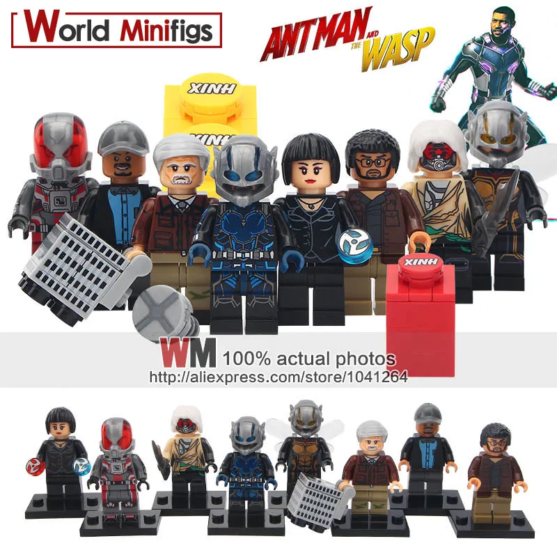 

8PCS/LOT Super Heroes Goliath Antman Wasp Hank Pym Luis Bill Foster Action Learning Building Blocks Children Gift Toys