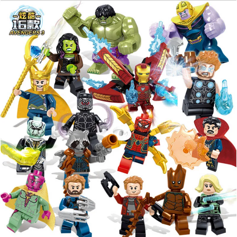 

Avengers League Block Action Marvel DC Super Heroes Figures Legoing Hulk Captain America Superman Batman Thor Lron Man Toys