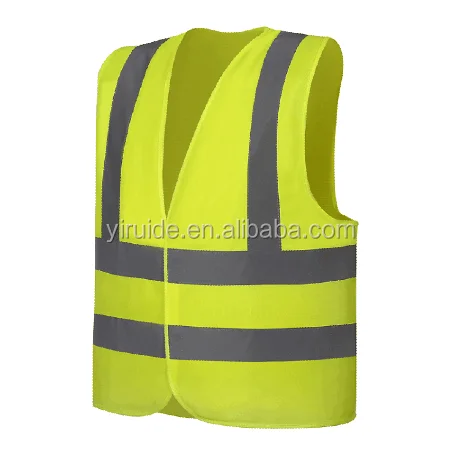 polyester high visibility fluo yellow and orange reflective safety vest