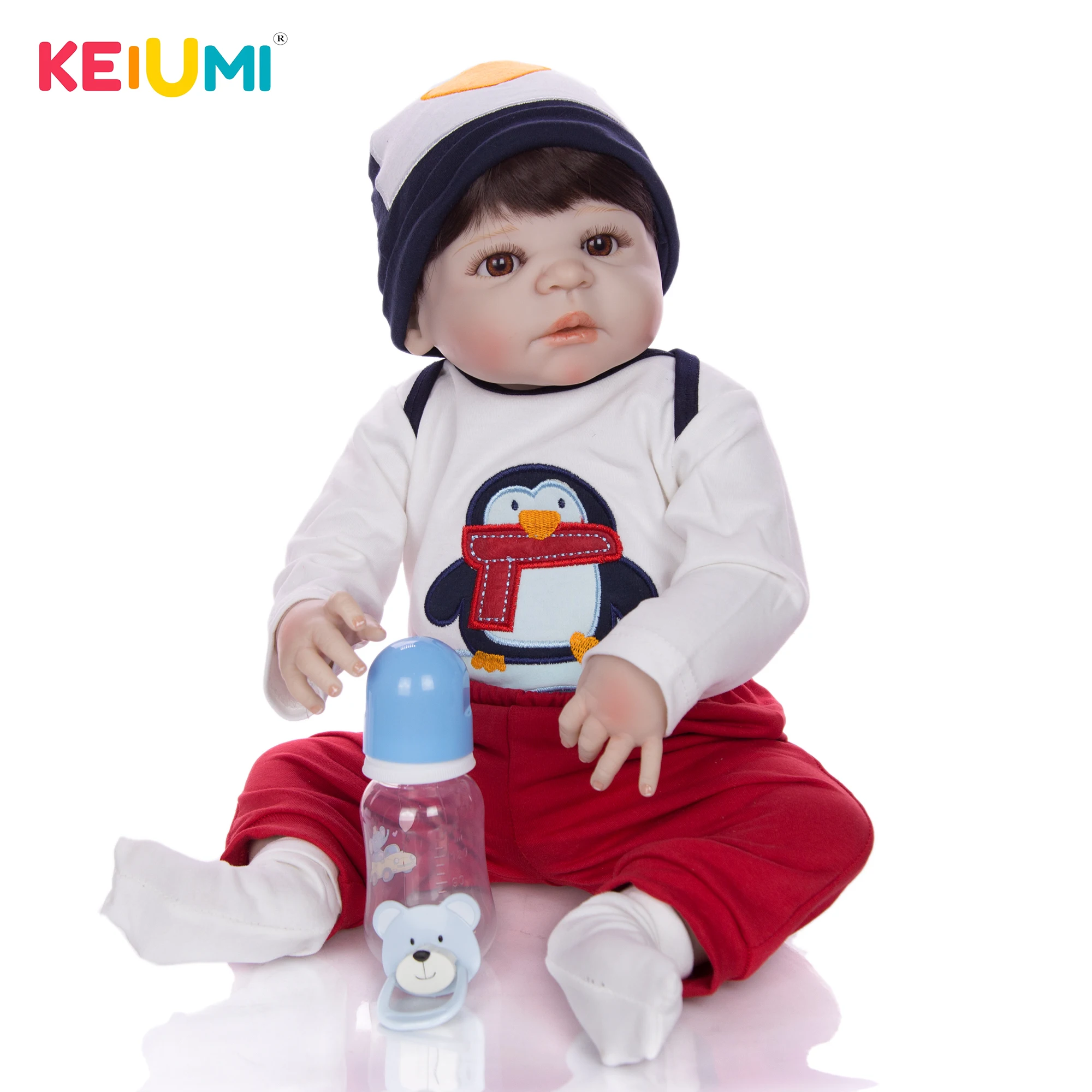 KEIUMI горячая Распродажа 23 дюйма 57 см Reborn Boneca для мальчиков полностью силиконовая