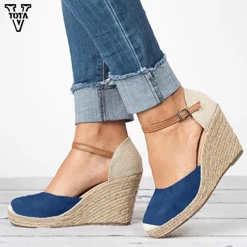 

VTOTA 2018 Summer Women Sandals Wedges High Heels Shoes Woman Peep Toe Shoes Beach Ladies Shoes Fashion Platform Rome Plus Size