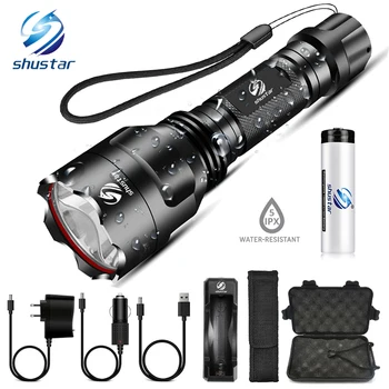 

Big Promotion Ultra Bright 8000LM LED Flashlight XML-T6 CREE Q5 led Torch rechargeable waterproof +18650+Charger+Box+Free Gift
