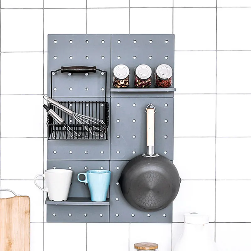 

Paste Plastic Hole Plate Decoration Storage Rack Living Room Kitchen Bedroom Wall Hanging Multi-purpose Rack