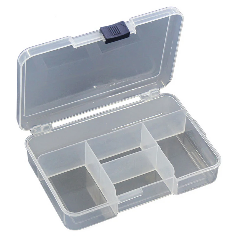 

Plastic Clear Storage Box Case 5 Compartments For Jewelry Beads Earrings Display Jewelry Box Case Organizer