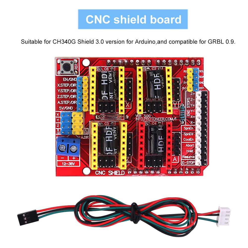 CNC Shield V3 w/Jumpers 4Pcs RAMPS 1.4 Mechanical Switch Endstop & DRV8825 GRBL Stepper Motor Driver Heat Sink KeeYees Professional 3D Printer CNC Kit with Tutorial for Arduino UNO R3 Board