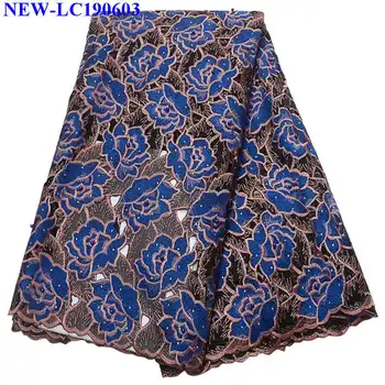

Hot Sale stones Tulle Lace Fabrics 2019 High Quality French Net Lace African Mesh Lace Fabric with Beads for Wedding dress NS005