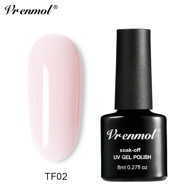 Vrenmol, 8 мл, французский, телесный, прозрачный, розовый цвет, сахарный гель для ногтей, лак для ногтей, УФ-гель, гибридные Лаки, Полупостоянный клей для ногтей - Цвет: TF02