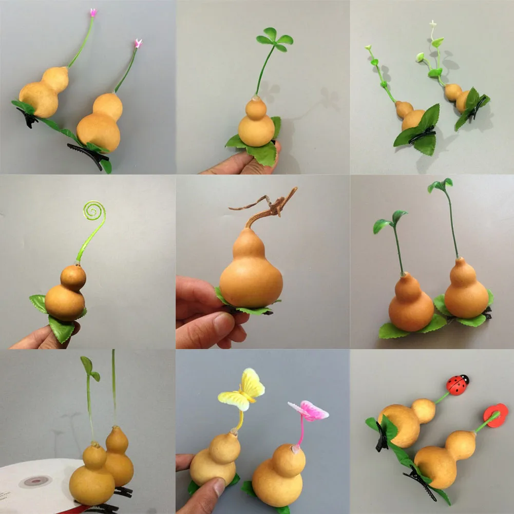 

New 1pcs Creative Girls Fruit Plant Head long grass Hairclips Hair Accessories Gourd Sprouting Hairpin Hair Clip