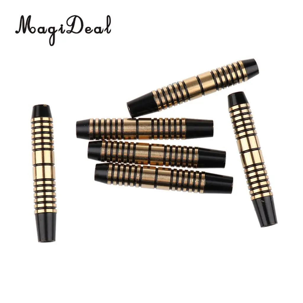 MagiDeal Solid Brass 6Pcs Pro 16 Grams Brass Barrels for Professional Competitions Soft Tip Darts & Steel Tip Electronic Darts
