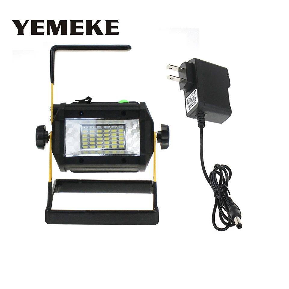 Waterproof IP65 Portable Spotlight LED Floodlight Rechargeable 50W 90