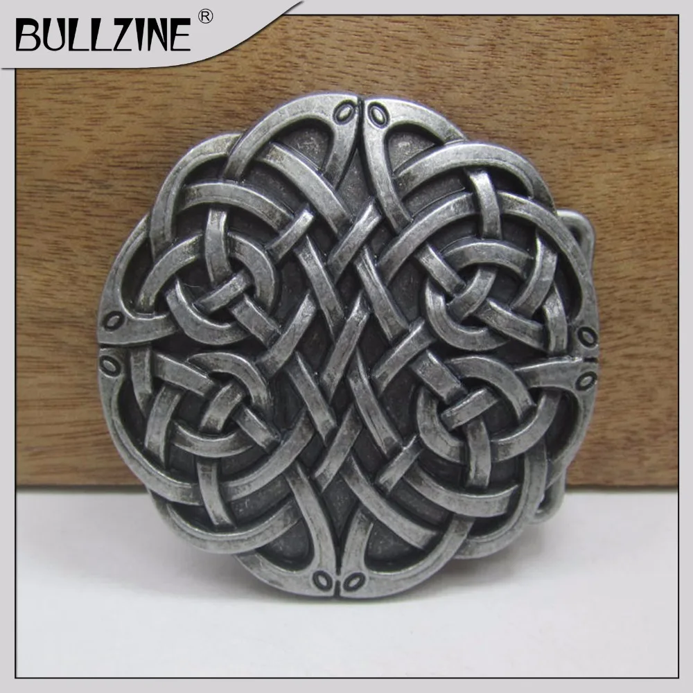 

The Bullzine western celtic knot belt buckle with pewter finish FP-03375 suitable for 4cm width belt