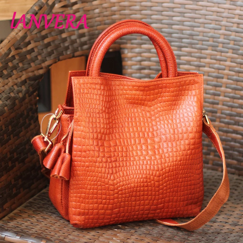 2017 Hot Sale Women Genuine Leather Handbag Luxury Brand Fashion Design Totes Lady Elegant Style Real Leather Shoulder Bag