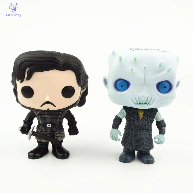 

NEW 10cm game of thrones Jon snow and Night action figure Bobble Head Q Edition no box for Car Decoration
