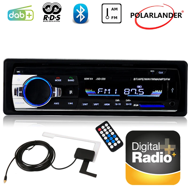 Авторадио с ЖК дисплеем 1 DIN Bluetooth автомобильное радио стерео RDS разъем для USB и SD