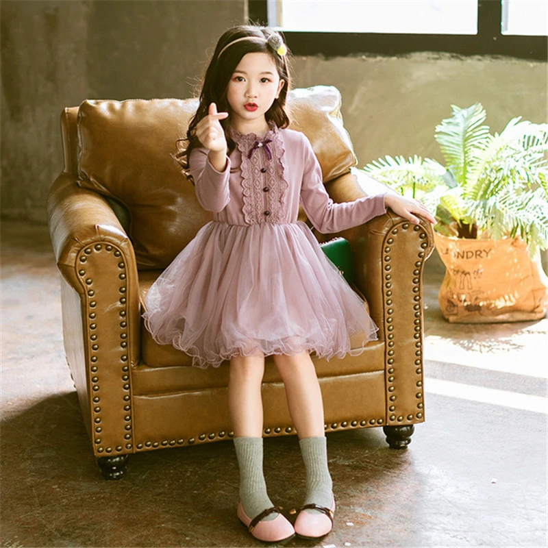 

children girl dress princess 12 years kids casual big girls dresses long sleeves teenager dress girl dress party 10 years 2019