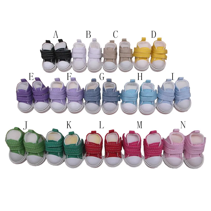 

Tilda 5cm 1/6 Canvas Doll Shoes For Russian Textile Doll Toy,Handmade Casual Mini Doll Sneakers Gym Shoes For BJD Accessories