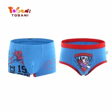 Хлопковое нижнее белье для мальчиков детские трусики для мальчиков детское нижнее белье «Человек-паук» и «Супермен», 3-D нижнее белье Tobani, 2 предмета