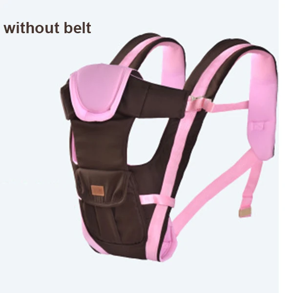 0-30 м дышащий хлопковый Рюкзак-кенгуру для переноски ребенка, удобный эргономичный рюкзак, пояс-кенгуру без рук - Цвет: pink no belt