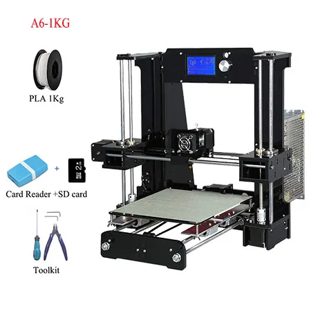 Anet A8 A6 E10 A3S A2 3d Принтер Высокоточный экструдер Prusa i3 3d принтер комплект DIY Impresora 3d с PLA нитью - Цвет: A6-1KG