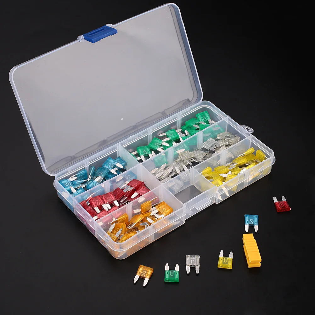 New 120pc MINI Blade Fuse Holder Assortment Auto Motorcycle FUSES Kit
