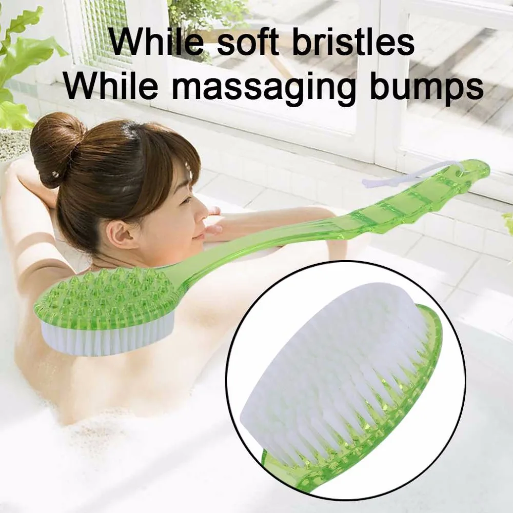 

2018 Newest Long Handle Ultra Soft Bath Shower Brush Skin Massage Back Rubbing Brush Health Care Body Accessories Rubbing Tool