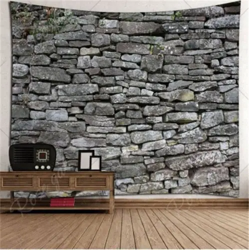 Art-3D-Stone-Brick-Decorative-Tapestry-Wall-Hanging-Living-Room-Home-Decoration