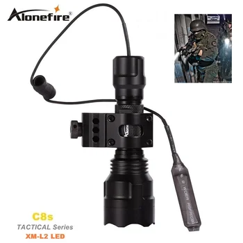 

AloneFire C8 CREE XM-L2 U3 LED Tactical Flashlight Torch lantern 20mm Mount Airsoft Rifle Scope Shotguns light 18650 battery