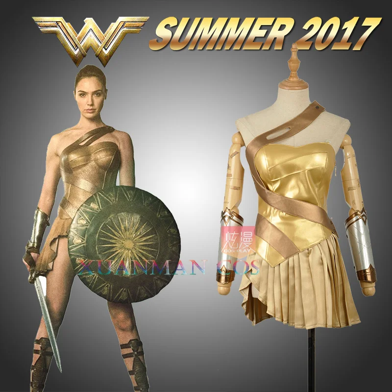 Фильм Бэтмен против Супермена: Dawn of Justice wonder woman Косплей Костюм на заказ пляжная версия Сексуальное Милое на одно плечо платье